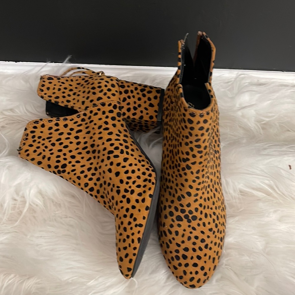 Animal print booties